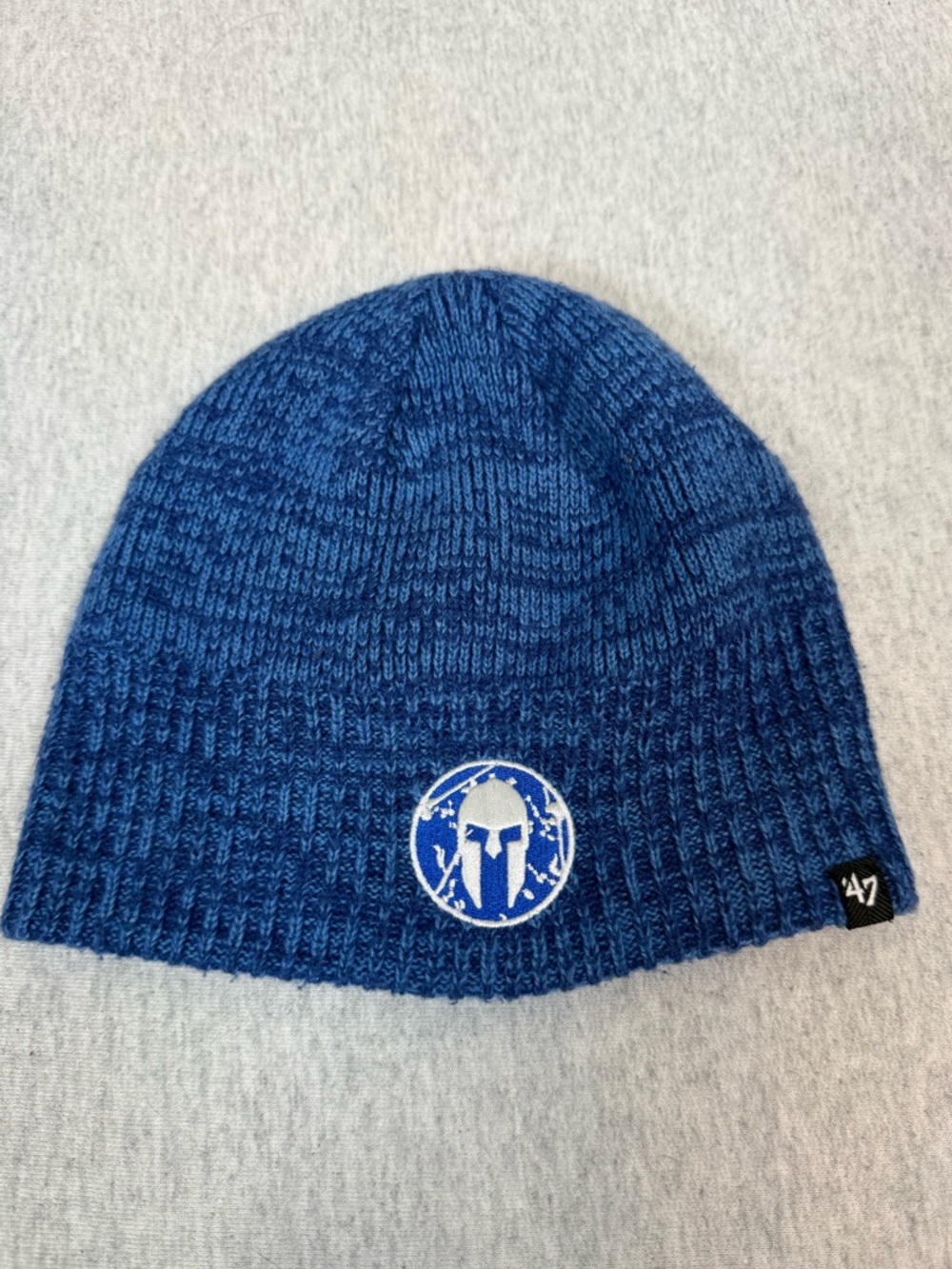 Spartan Race Blue Knit Beanie 🏁 Helmet Patch ’47 Brand‎ One Size